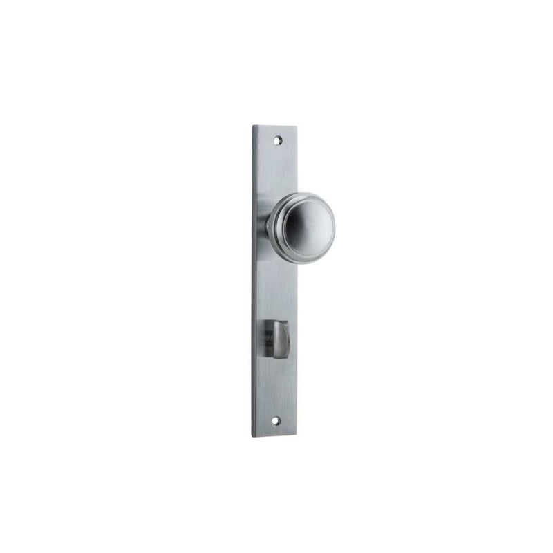 Door Knob Paddington Rectangular Privacy Brushed Chrome