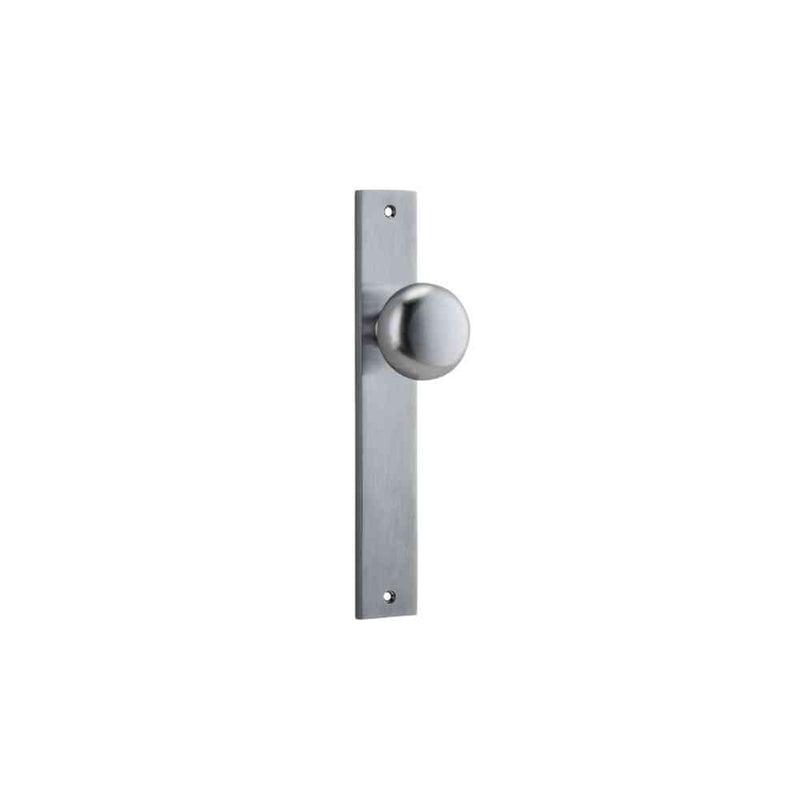 Door Knob Cambridge Rectangular Latch Brushed Chrome