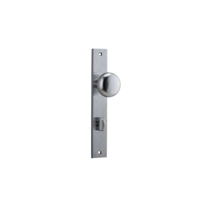 Door Knob Cambridge Rectangular Privacy Brushed Chrome