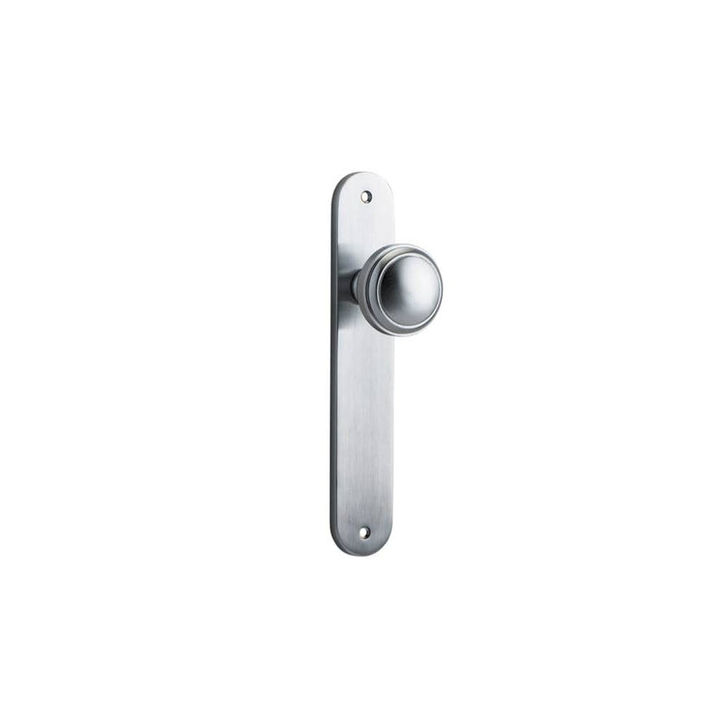 Door Knob Paddington Oval Latch Brushed Chrome