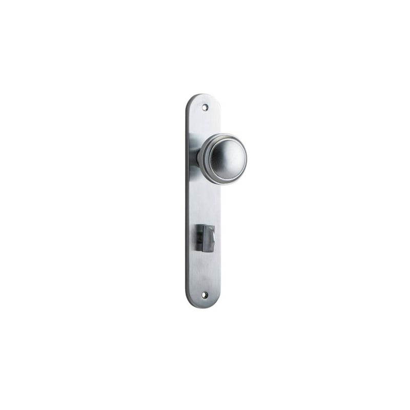 Door Knob Paddington Oval Privacy Brushed Chrome