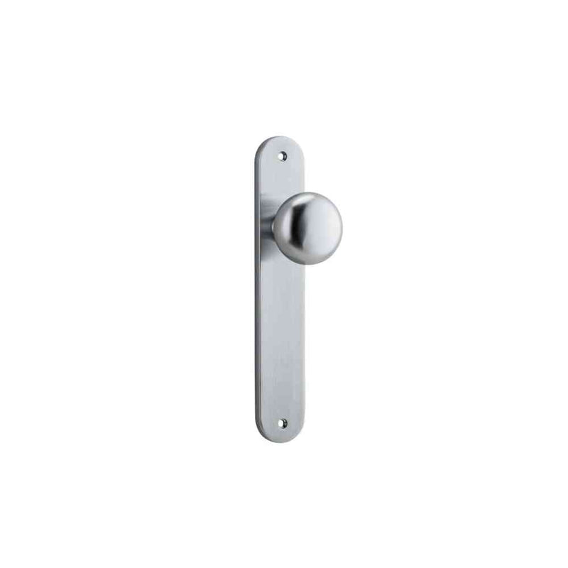 Door Knob Cambridge Oval Latch Brushed Chrome