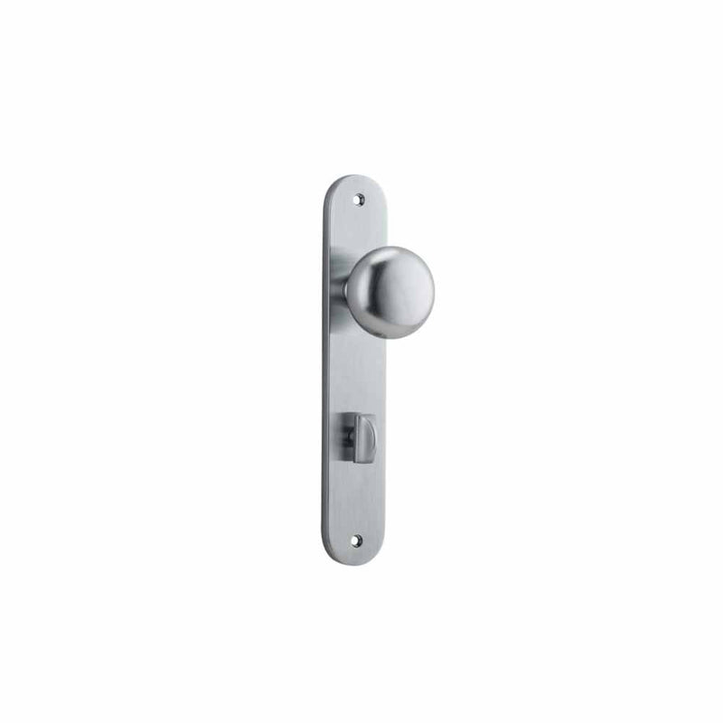 Door Knob Cambridge Oval Privacy Brushed Chrome