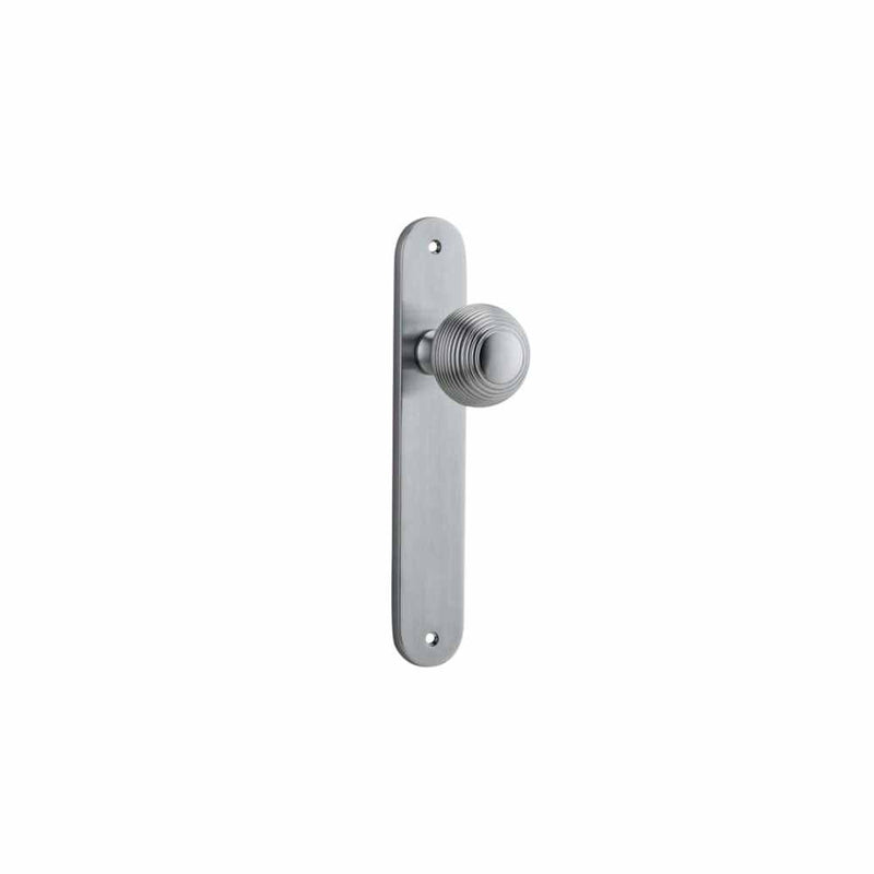 Door Knob Guildford Oval Latch Brushed Chrome