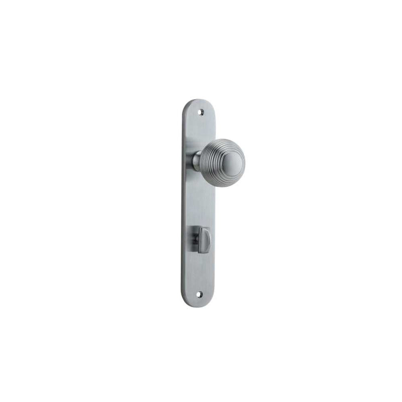 Door Knob Guildford Oval Privacy Brushed Chrome