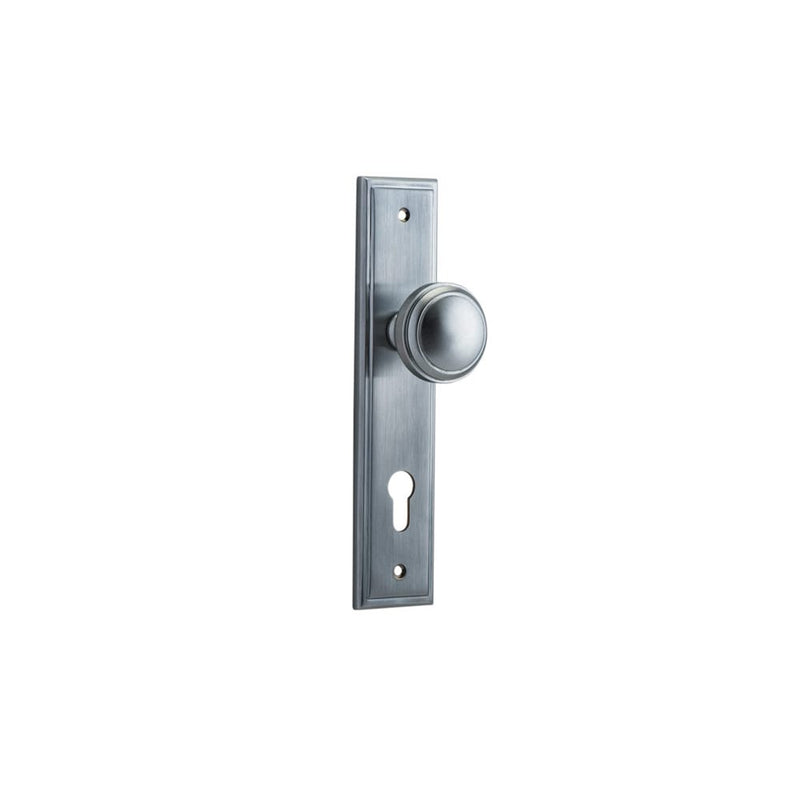 Door Knob Paddington Stepped Euro Brushed Chrome