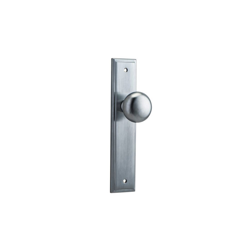 Door Knob Cambridge Stepped Latch Brushed Chrome