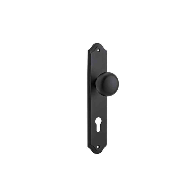 Door Knob Cambridge Shouldered Euro Matt Black