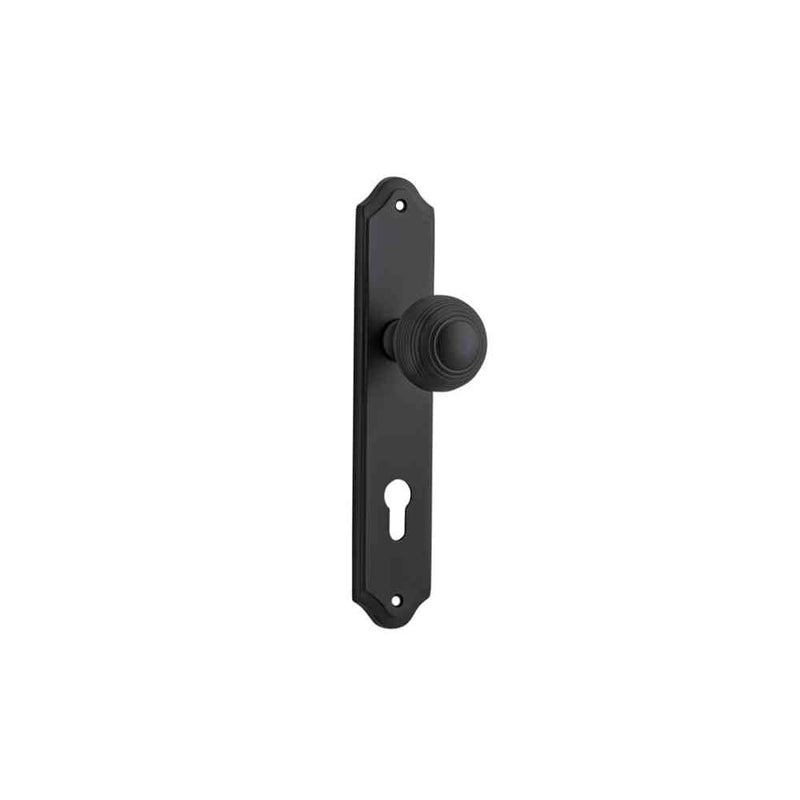 Door Knob Guildford Shouldered Euro Matt Black
