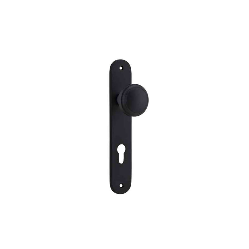 Door Knob Paddington Oval Euro Matt Black