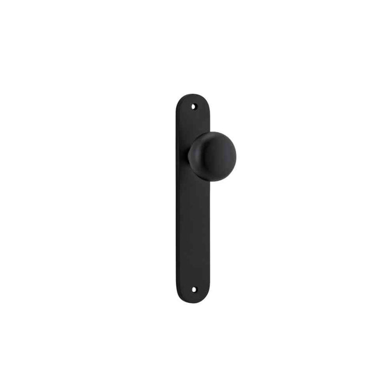 Door Knob Cambridge Oval Latch Matt Black