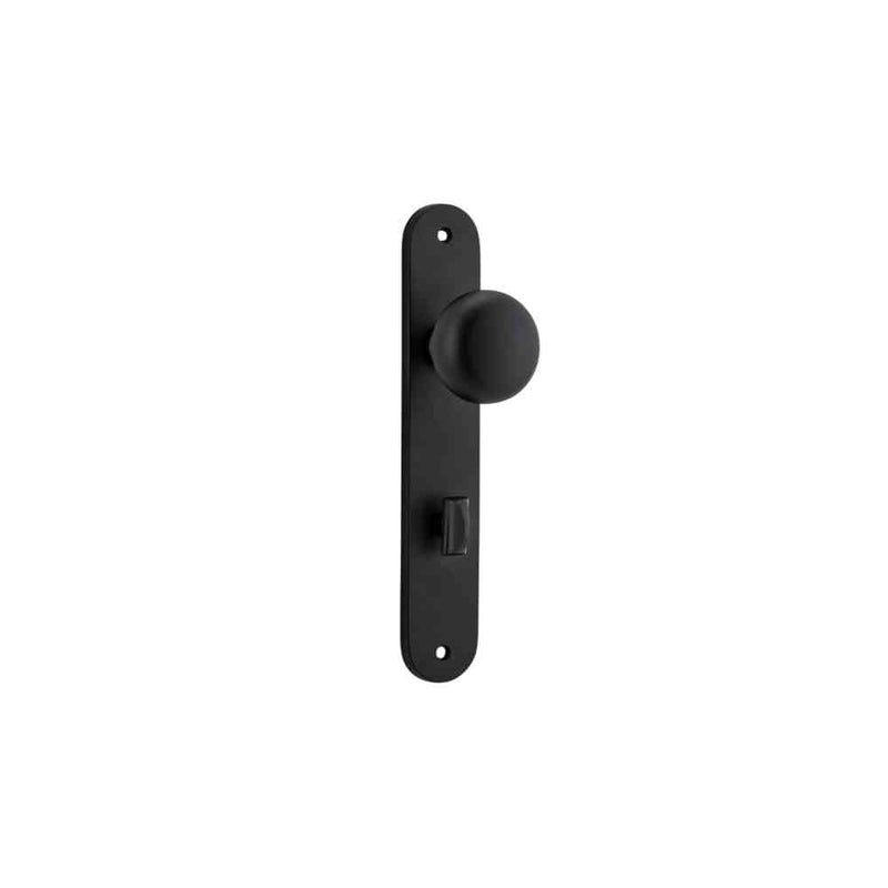 Door Knob Cambridge Oval Privacy Matt Black