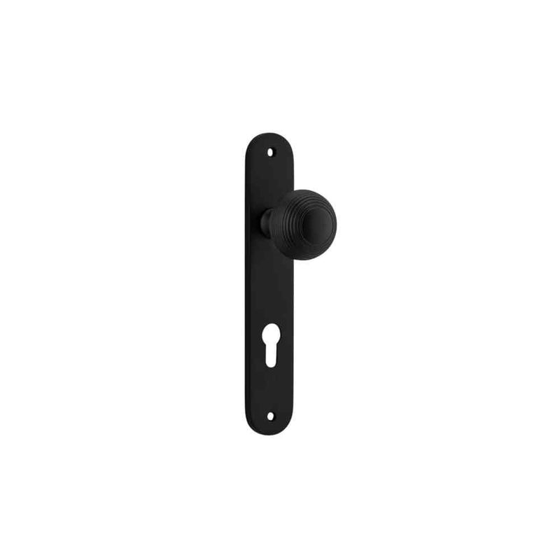 Door Knob Guildford Oval Euro Matt Black