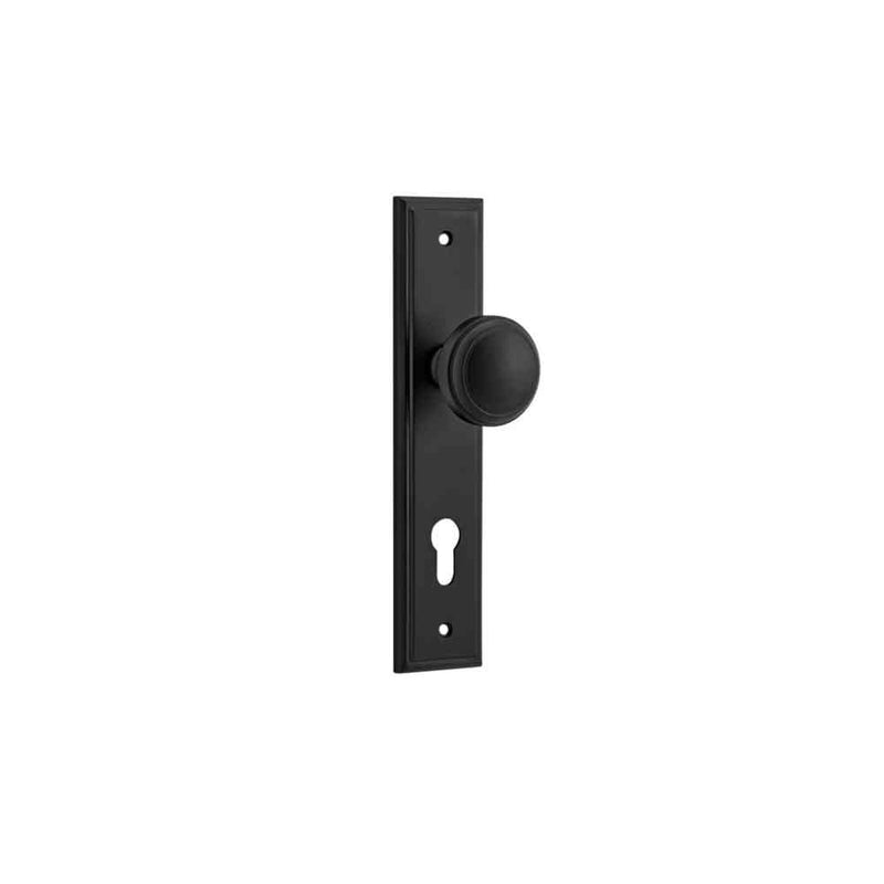 Door Knob Paddington Stepped Euro Matt Black