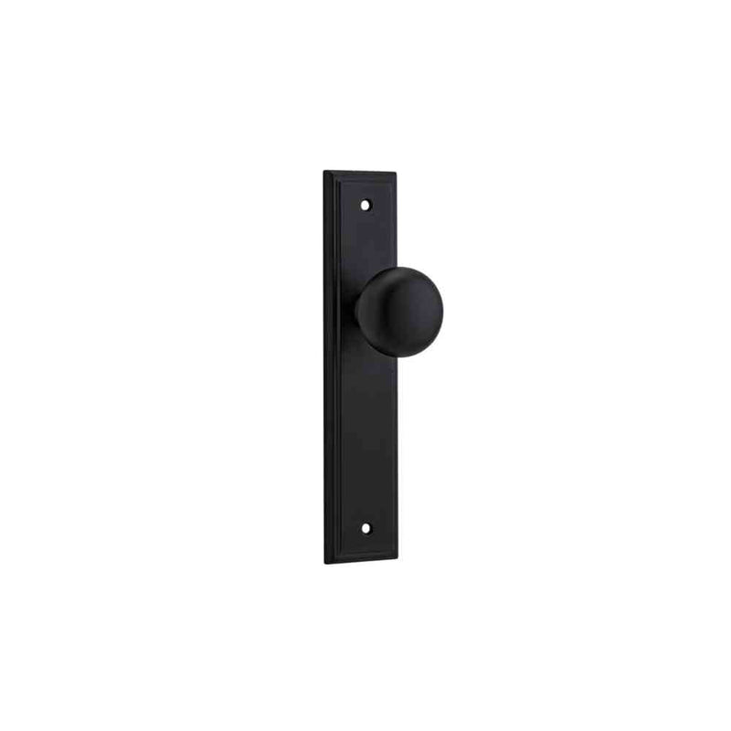 Door Knob Cambridge Stepped Latch Matt Black