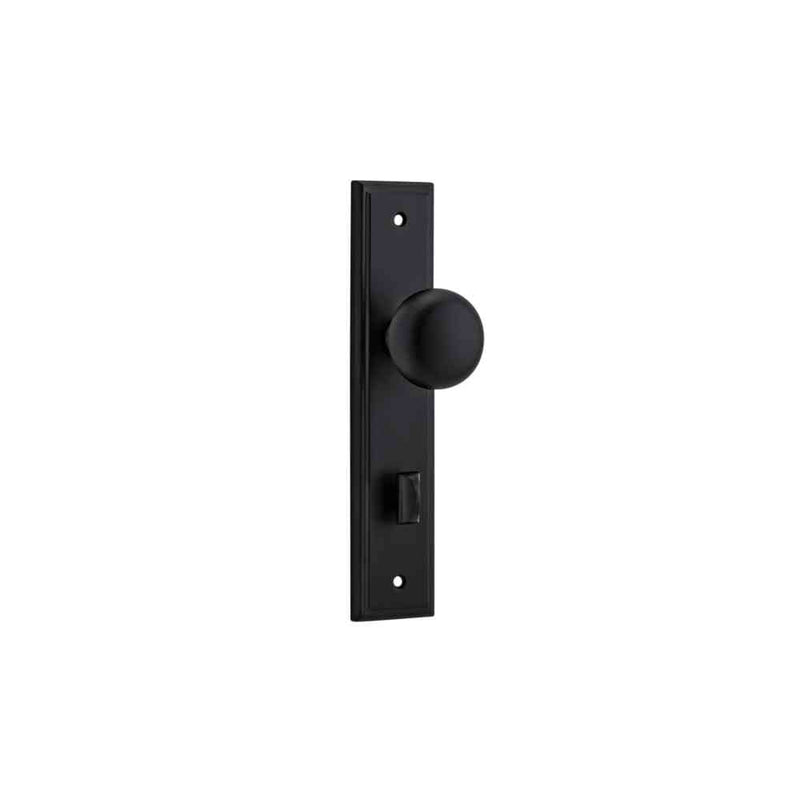 Door Knob Cambridge Stepped Privacy Matt Black
