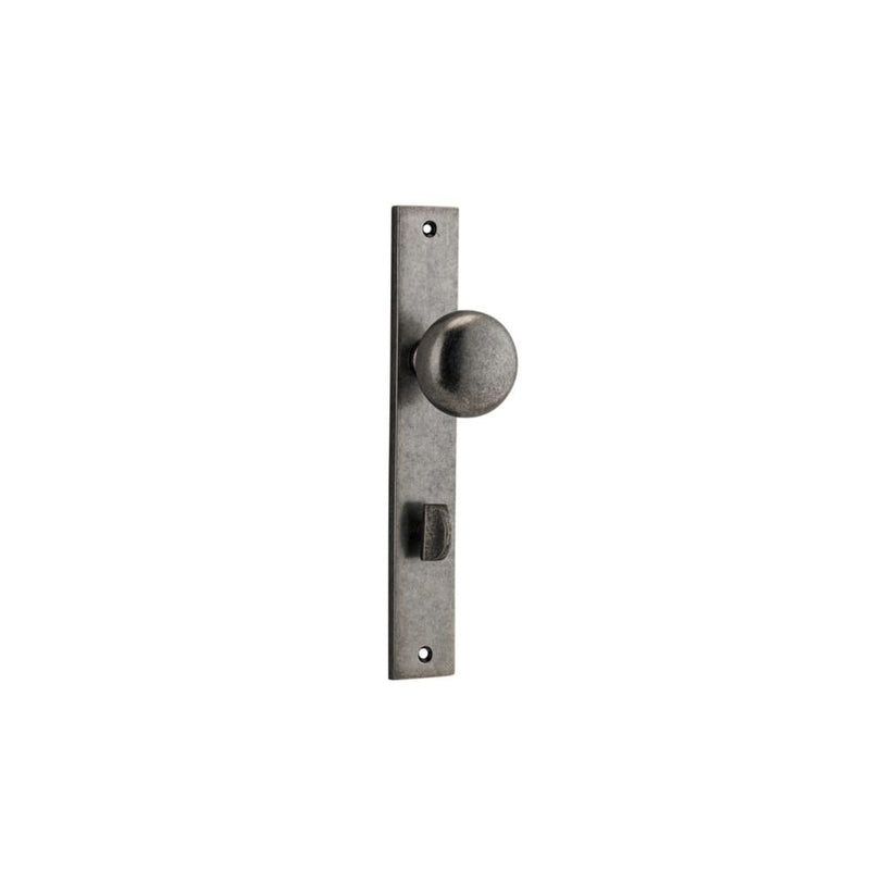 Door Knob Cambridge Rectangular Privacy Distressed Nickel