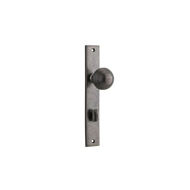 Door Knob Guildford Rectangular Privacy Distressed Nickel