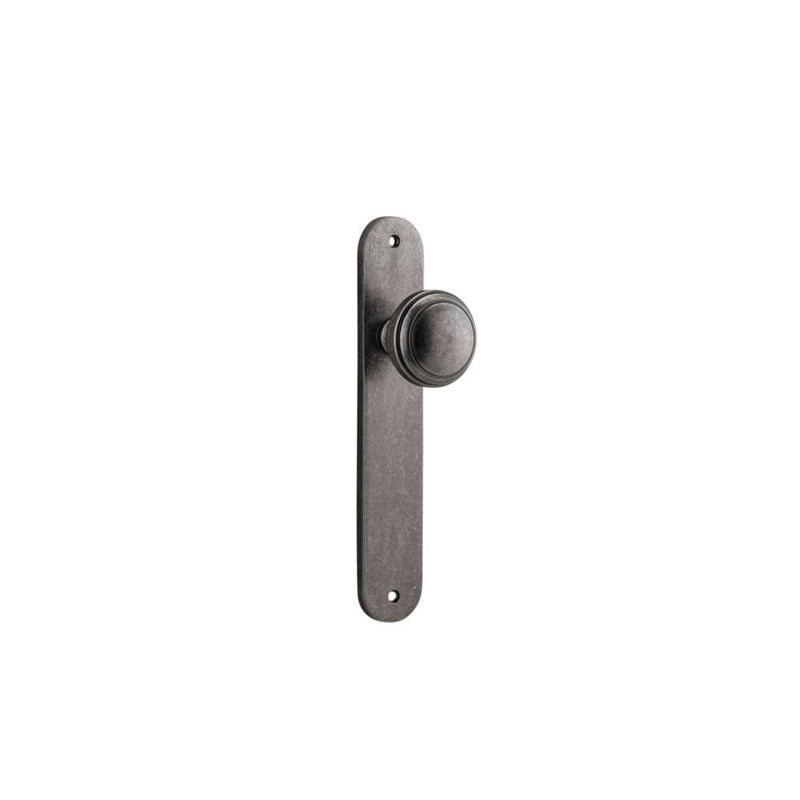 Door Knob Paddington Oval Latch Distressed Nickel