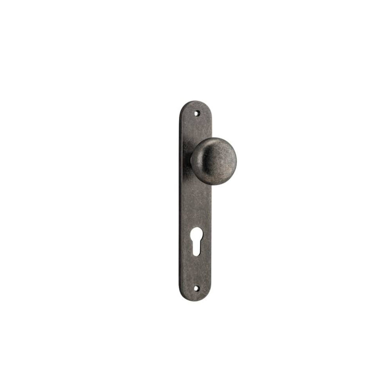 Door Knob Cambridge Oval Euro Distressed Nickel
