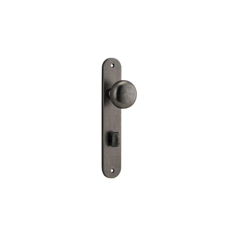 Door Knob Cambridge Oval Privacy Distressed Nickel