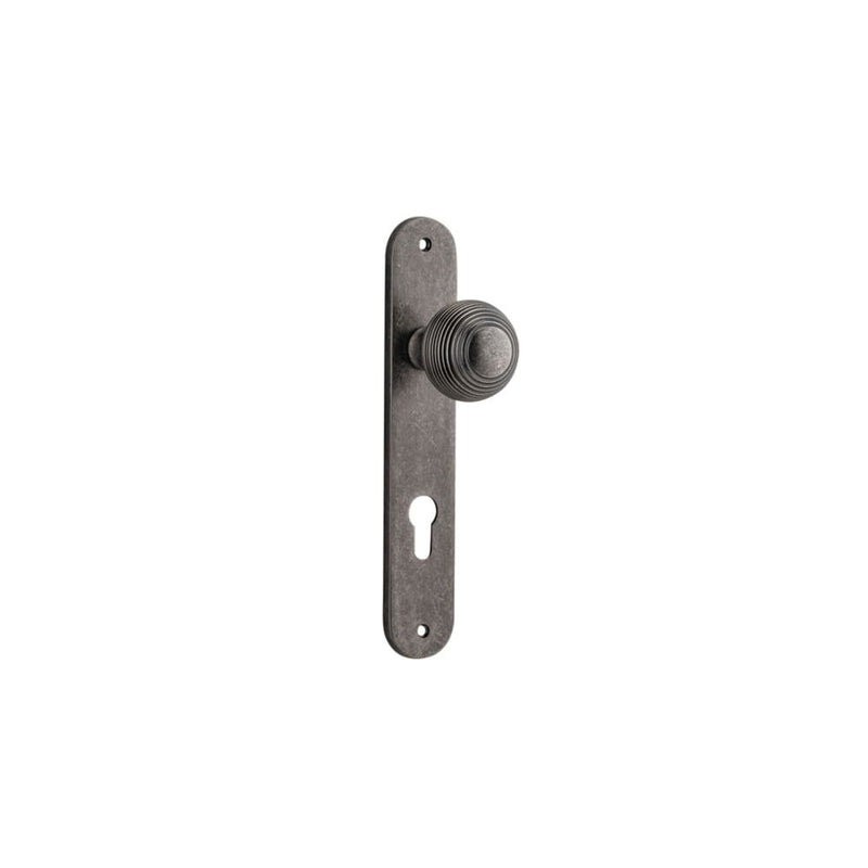 Door Knob Guildford Oval Euro Distressed Nickel