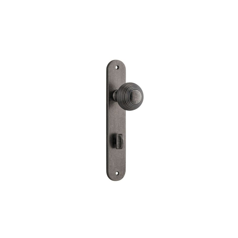 Door Knob Guildford Oval Privacy Distressed Nickel