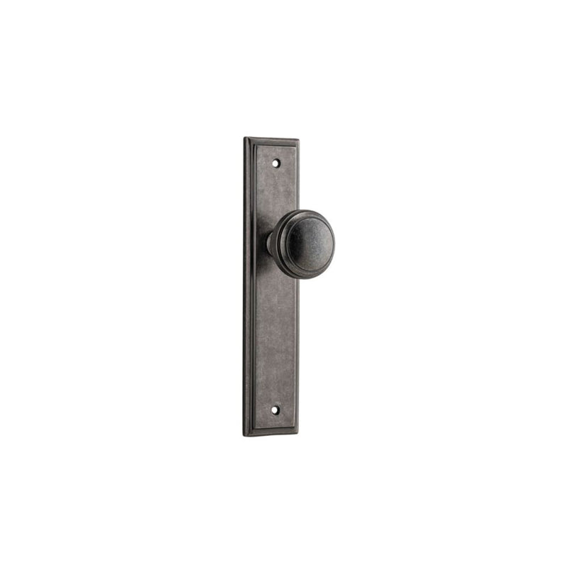 Door Knob Paddington Stepped Latch Distressed Nickel