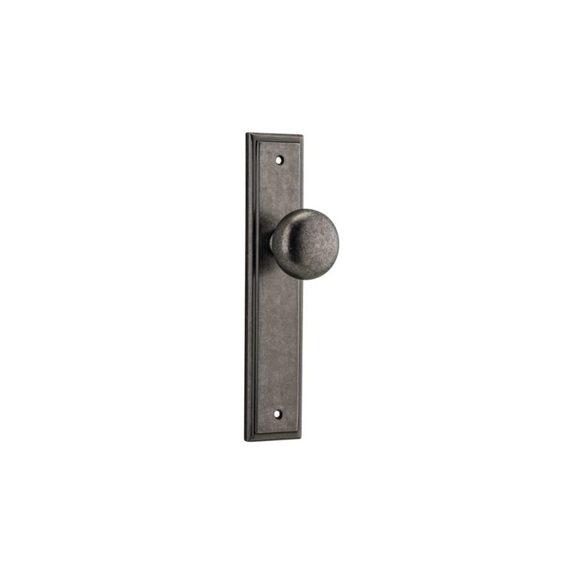 Door Knob Cambridge Stepped Latch Distressed Nickel