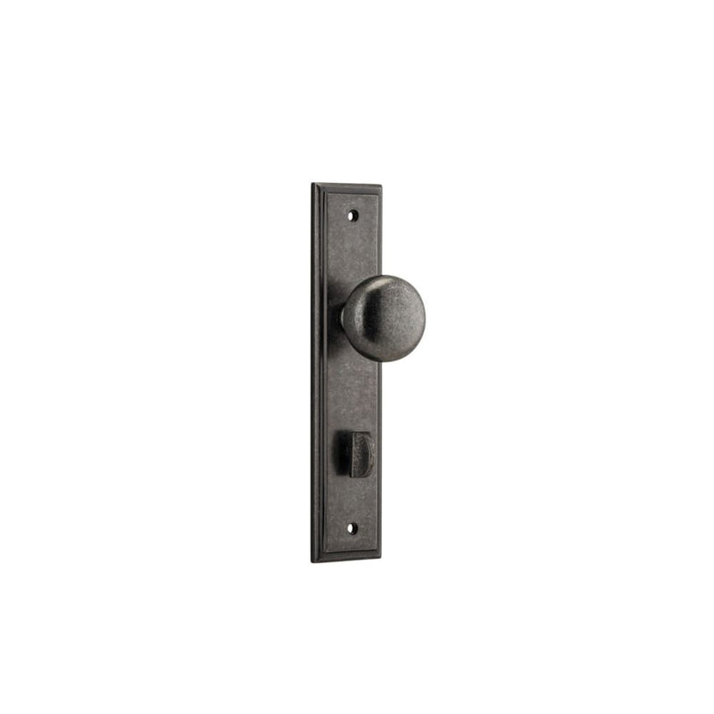 Door Knob Cambridge Stepped Privacy Distressed Nickel