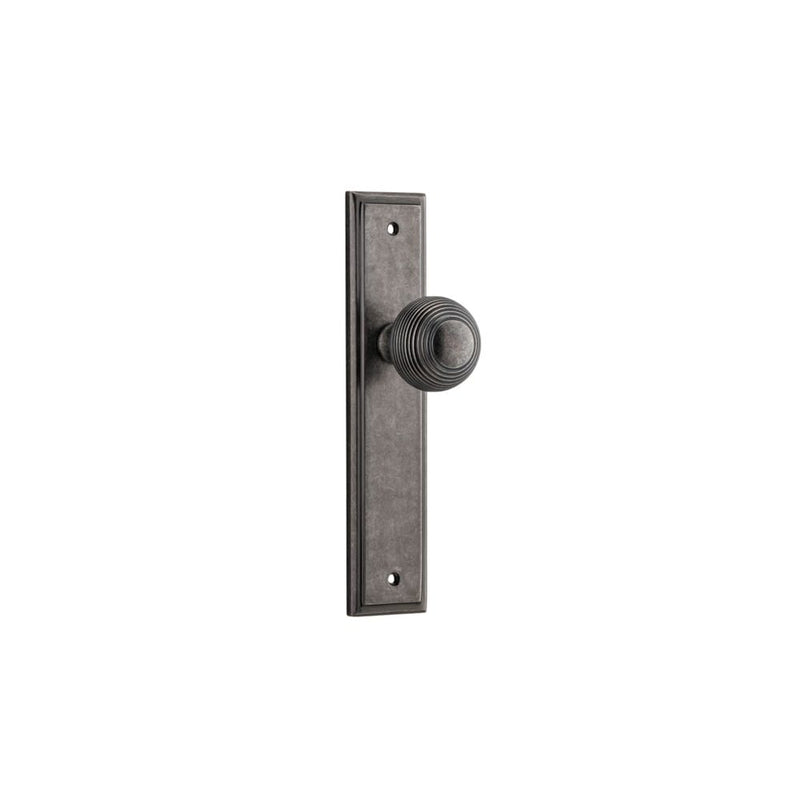 Door Knob Guildford Stepped Latch Distressed Nickel