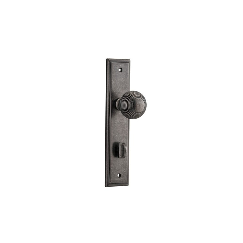 Door Knob Guildford Stepped Privacy Distressed Nickel