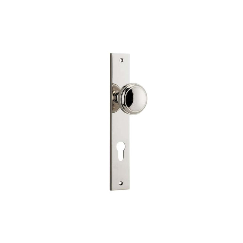 Door Knob Paddington Rectangular Euro Polished Nickel