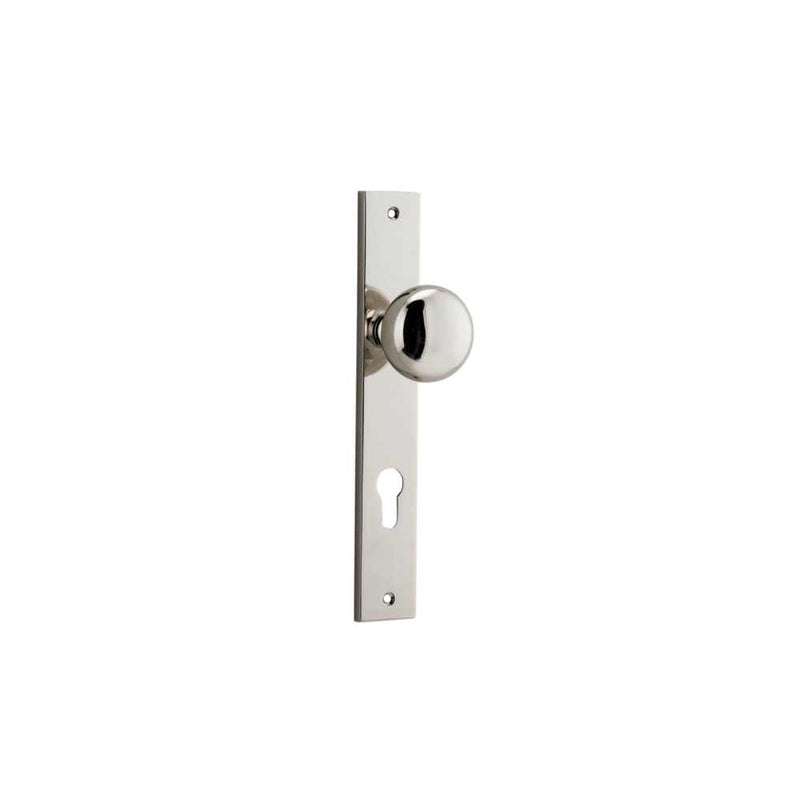 Door Knob Cambridge Rectangular Euro Polished Nickel