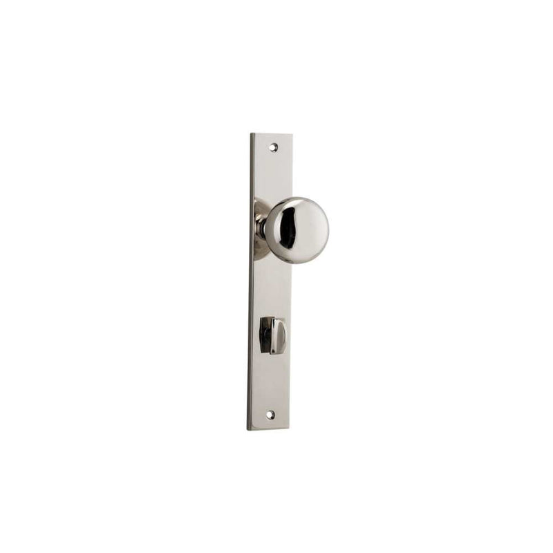 Door Knob Cambridge Rectangular Privacy Polished Nickel