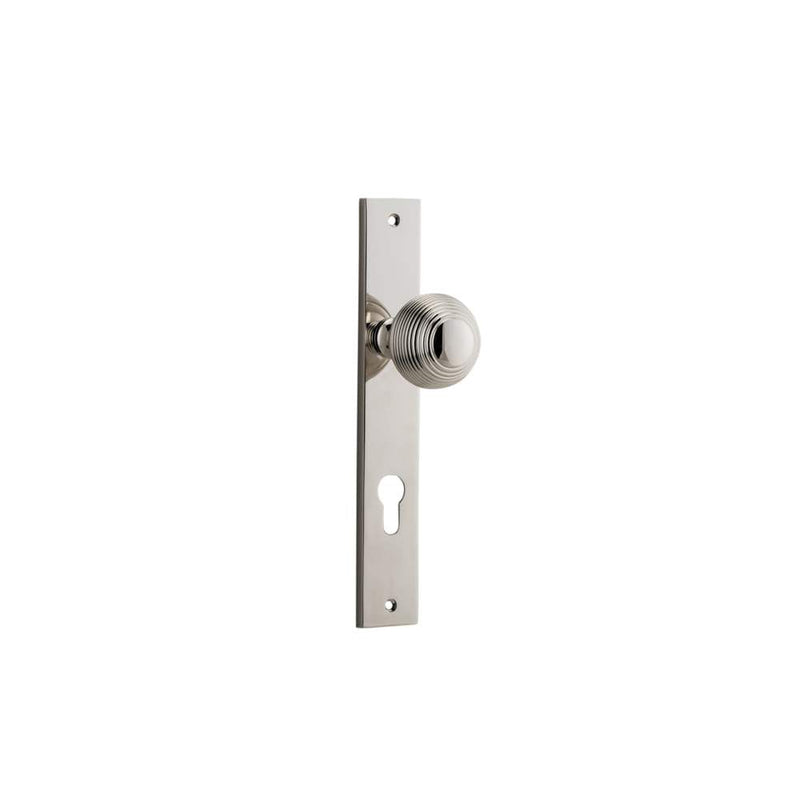 Door Knob Guildford Rectangular Euro Polished Nickel