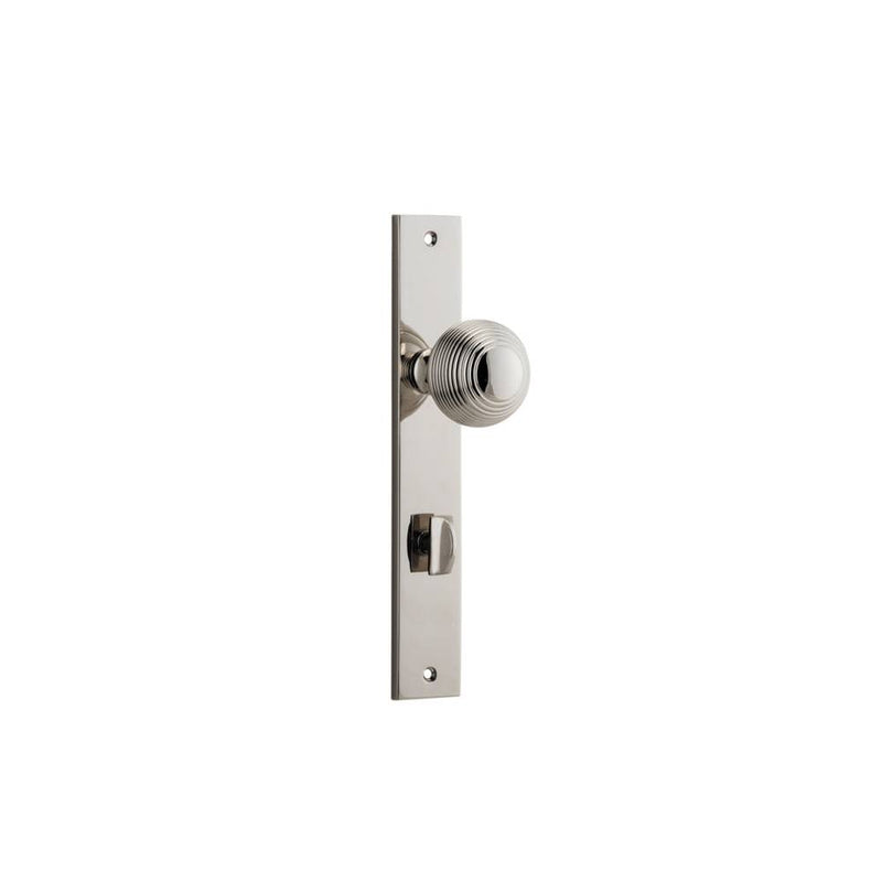 Door Knob Guildford Rectangular Privacy Polished Nickel