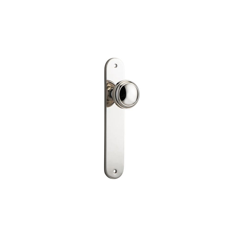 Door Knob Paddington Oval Latch Polished Nickel