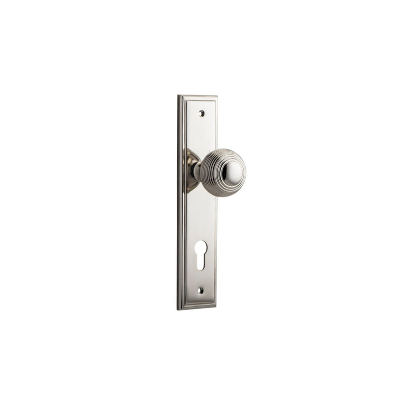 Door Knob Guildford Stepped Euro Polished Nickel
