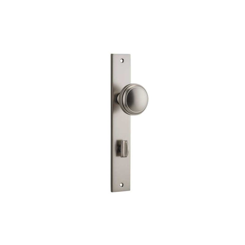Door Knob Paddington Rectangular Privacy Satin Nickel