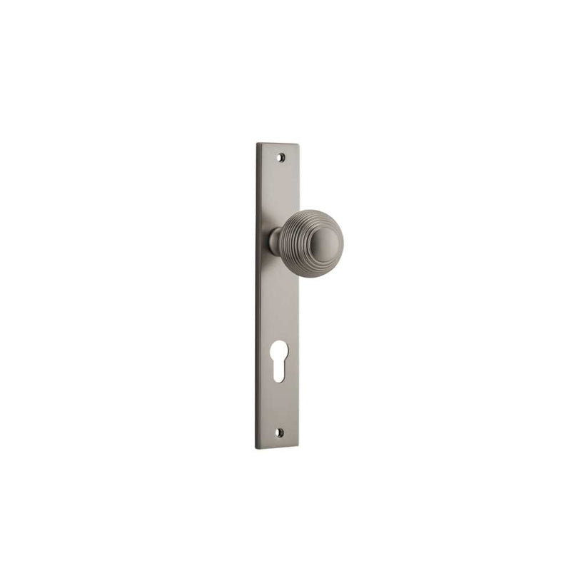 Door Knob Guildford Rectangular Euro Satin Nickel