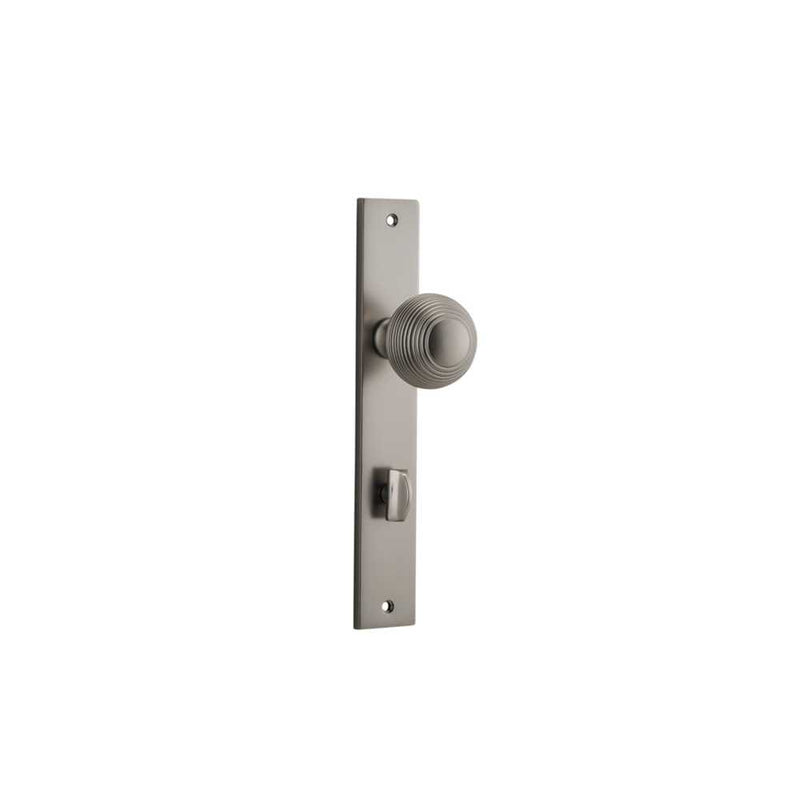 Door Knob Guildford Rectangular Privacy Satin Nickel