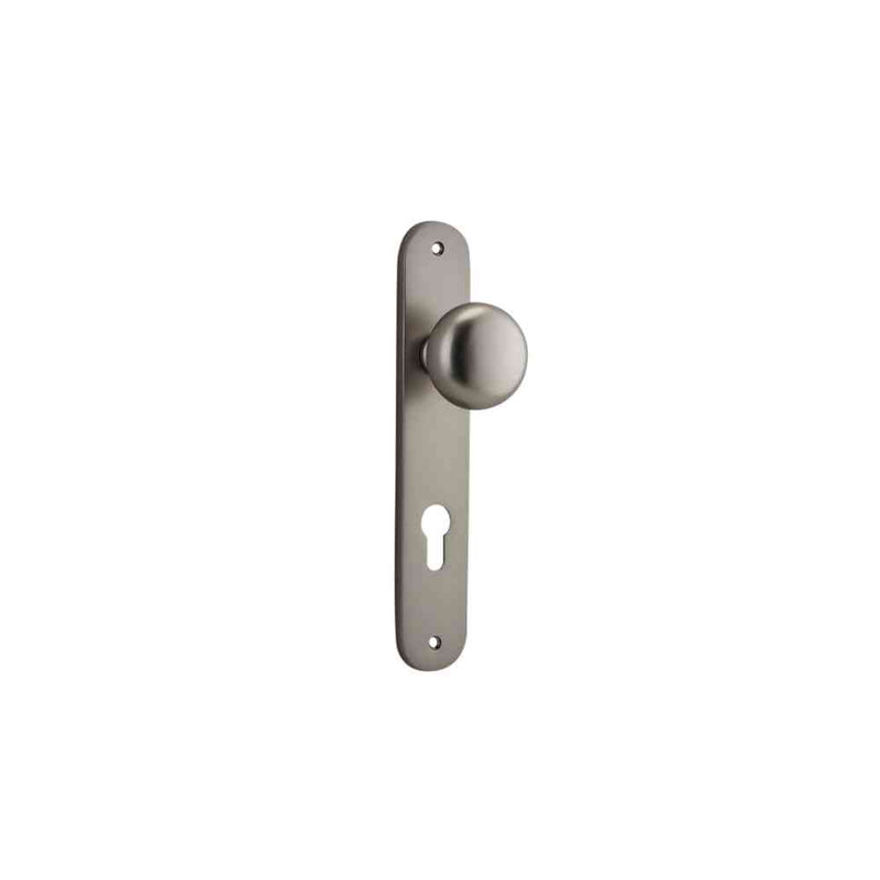 Door Knob Cambridge Oval Euro Satin Nickel