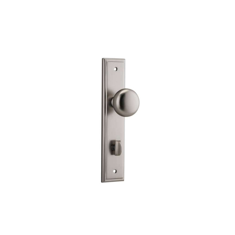 Door Knob Cambridge Stepped Privacy Satin Nickel
