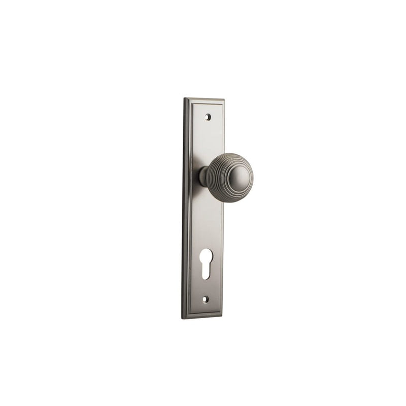 Door Knob Guildford Stepped Euro Satin Nickel