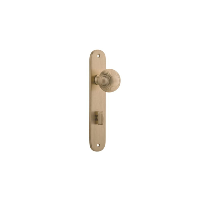 Door Knob Guildford Oval Privacy Brushed Brass