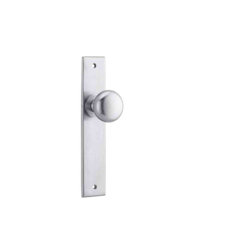 Door Knob Cambridge Chamfered Latch Brushed Chrome