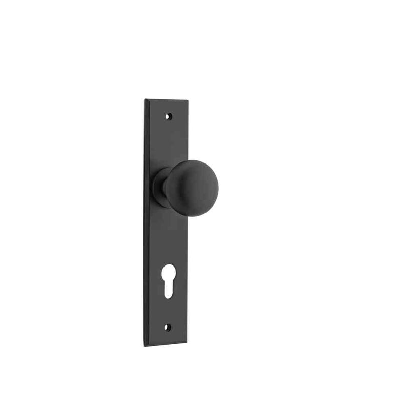 Door Knob Cambridge Chamfered Euro Matt Black