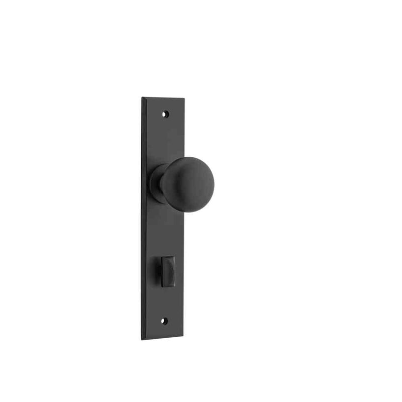 Door Knob Cambridge Chamfered Privacy Matt Black