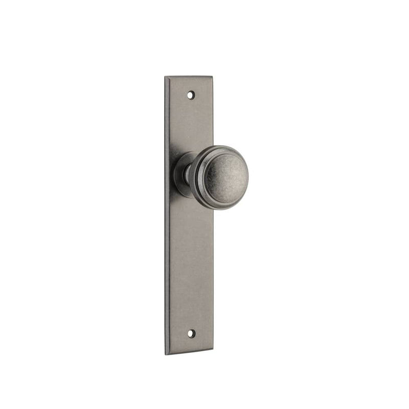 Door Knob Paddington Chamfered Latch Distressed Nickel